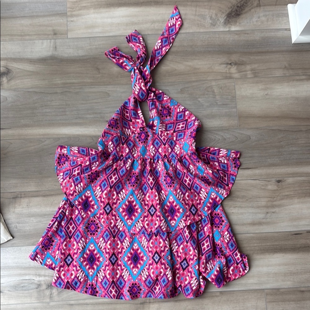 SHEIN patterned halter dress